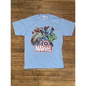 Marvel Studios Classic Hero's Collage Men Medium light blue T-Shirt